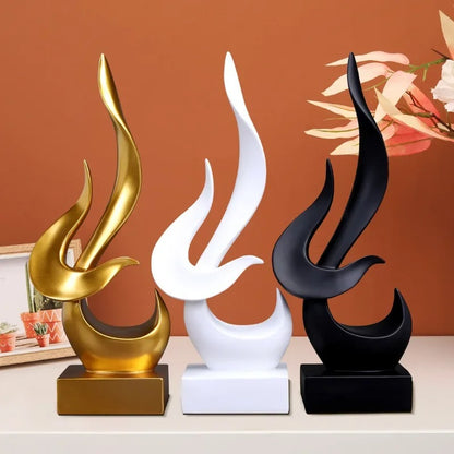 Abstract Flame Bird Sculpture